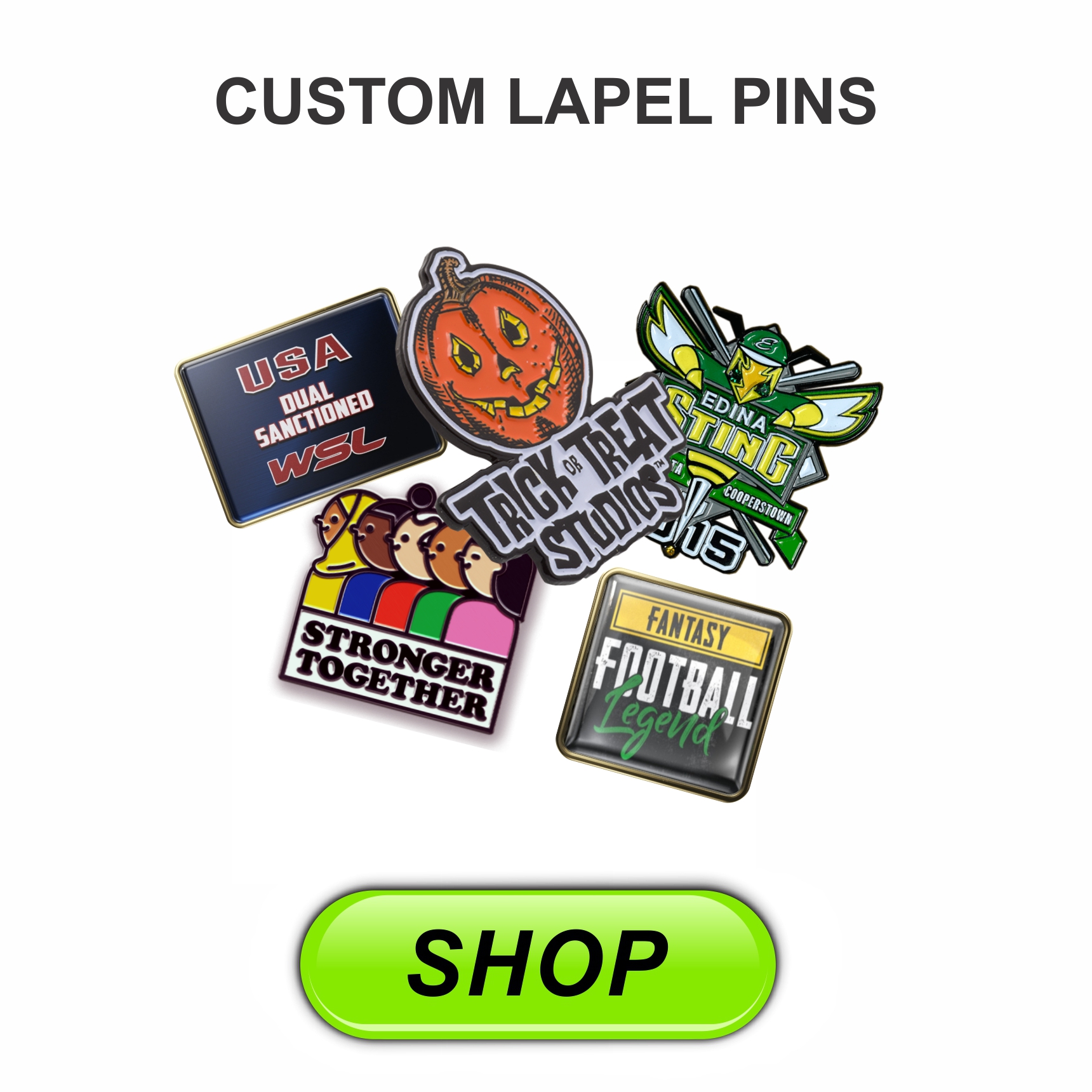 custom epoxy dome and lapel award pins branded and personalized